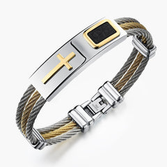 Premium Gold Stainless Steel Cross Bracelet